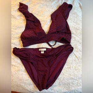 Robin Piccone Burgundy Bikini Set